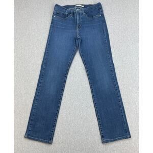 Levis Jeans Womens 27 Blue Cotton Blend Stretch 314 Shaping Straight Leg